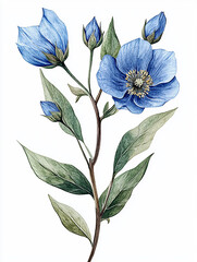 Blue  spring flower isolated on white background
