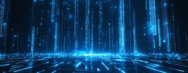 High-tech circuit board background, abstract digital technology presentations Futuristic digital space with glowing elements.