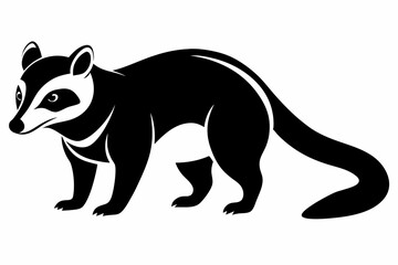 coati line art silhouette vector illustration