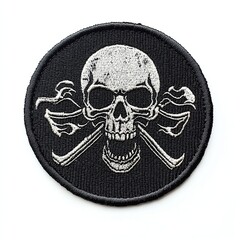 Fototapeta premium Skull and crossbones embroidered patch.