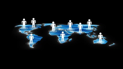 Global social network connection concept, man hands with Connecting people icon link on the internet ,Animation of network of connections with digital mans icons ,network security technology. - Powered by Adobe