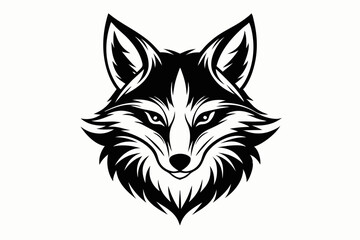 fox head line art silhouette vector illustration