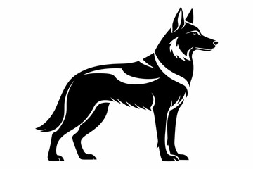 german shepherd line art silhouette vector illustration