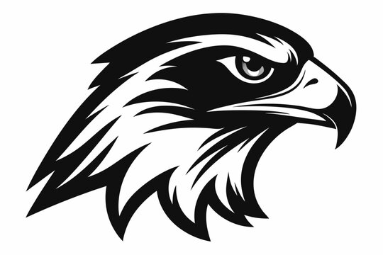 hawk head line art silhouette vector illustration