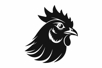 Obraz premium hen head line art silhouette vector illustration