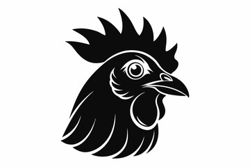 Fototapeta premium hen head line art silhouette vector illustration