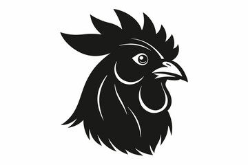 Fototapeta premium hen head line art silhouette vector illustration