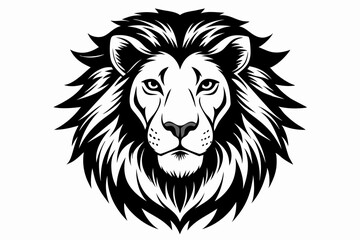 lion head line art silhouette vector illustration