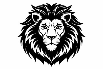 Obraz premium lion head line art silhouette vector illustration