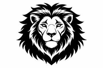 lion head line art silhouette vector illustration