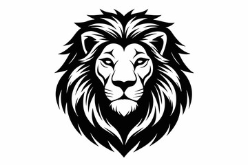 Obraz premium lion head line art silhouette vector illustration