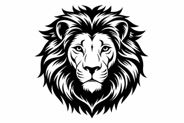 Fototapeta premium lion head line art silhouette vector illustration