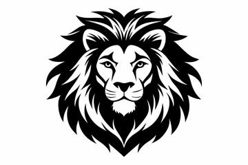 Fototapeta premium lion head line art silhouette vector illustration