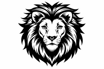 Obraz premium lion head line art silhouette vector illustration