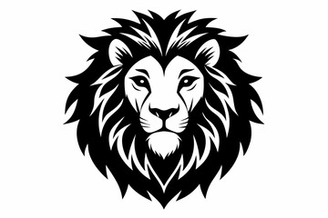 Fototapeta premium lion head line art silhouette vector illustration