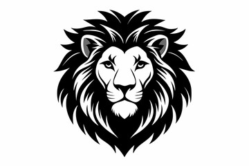 lion head line art silhouette vector illustration