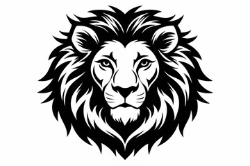 Fototapeta premium lion head line art silhouette vector illustration