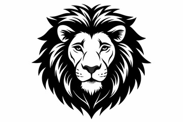 lion head line art silhouette vector illustration