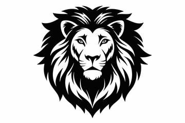 Obraz premium lion head line art silhouette vector illustration