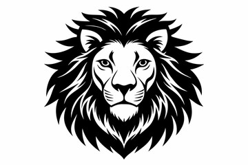 Fototapeta premium lion head line art silhouette vector illustration
