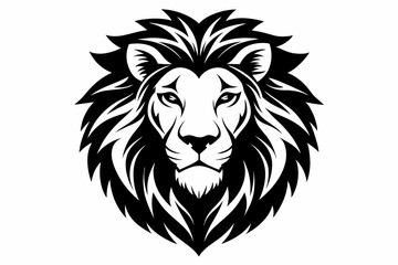 Fototapeta premium lion head line art silhouette vector illustration
