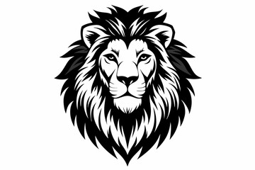 Fototapeta premium lion head line art silhouette vector illustration