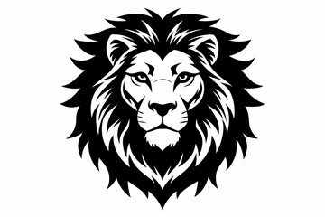 Fototapeta premium lion head line art silhouette vector illustration