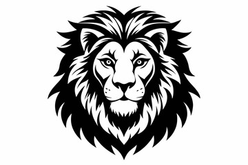 Fototapeta premium lion head line art silhouette vector illustration
