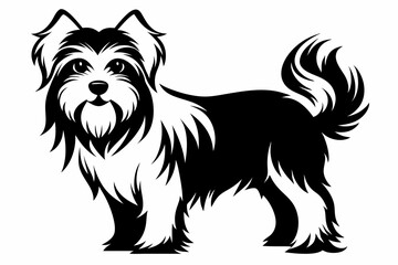 maltese dog line art silhouette vector illustration
