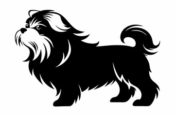 maltese dog line art silhouette vector illustration