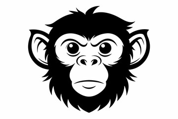 Obraz premium monkey head line art silhouette vector illustration
