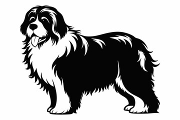 newfoundland dog line art silhouette vector illustration