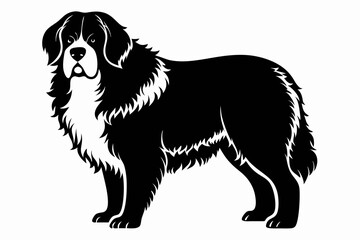 newfoundland dog line art silhouette vector illustration