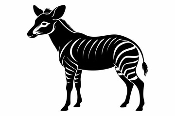 okapi line art silhouette vector illustration