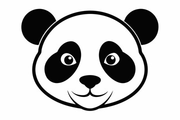 panda head line art silhouette vector illustration