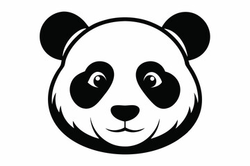 panda head line art silhouette vector illustration