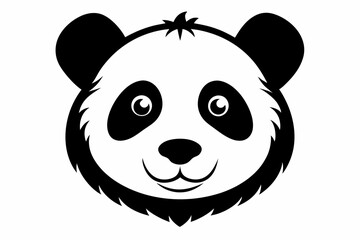 panda head line art silhouette vector illustration