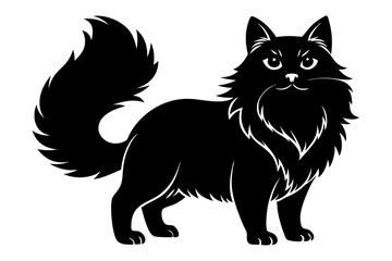 persian cat line art silhouette vector illustration