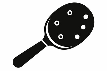 pickleball paddle with ball line art silhouette vector illustration