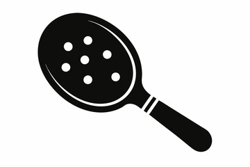 pickleball paddle with ball line art silhouette vector illustration
