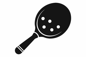 pickleball paddle with ball line art silhouette vector illustration