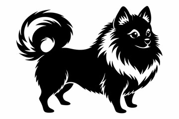 pomeranian line art silhouette vector illustration