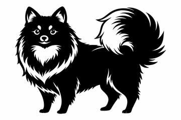 pomeranian line art silhouette vector illustration