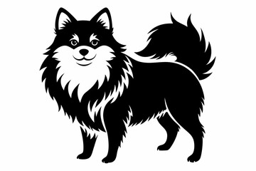 pomeranian line art silhouette vector illustration