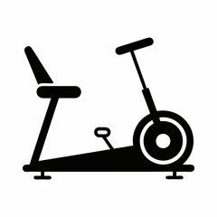 Silhouette stationary bicycle machine gym sport vector