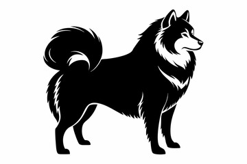 samoyed dog line art silhouette vector illustration