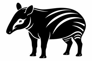 tapir line art silhouette vector illustration