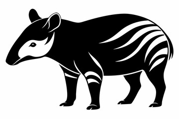 tapir line art silhouette vector illustration