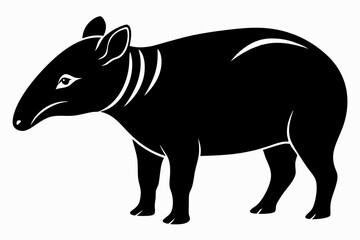 tapir line art silhouette vector illustration