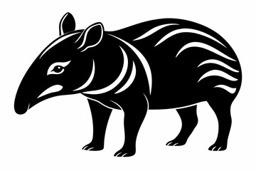 tapir line art silhouette vector illustration